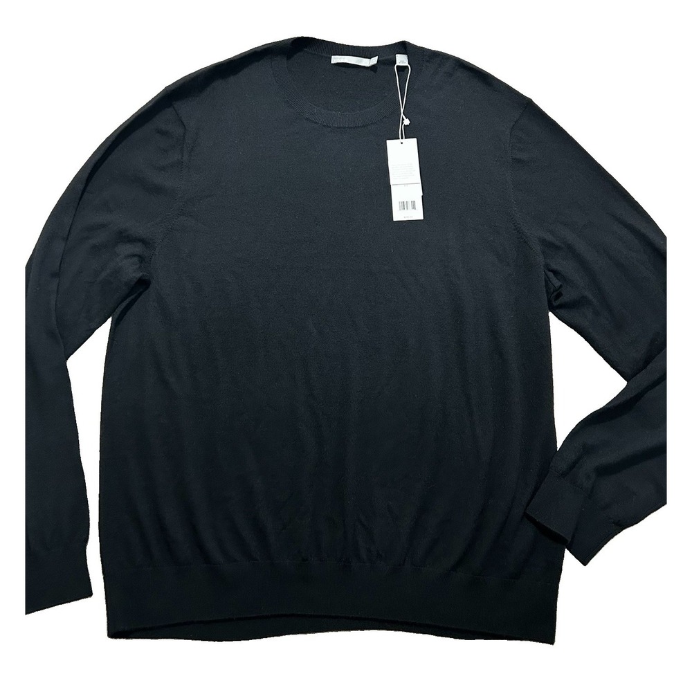 Vince Sweater Men's XL Black Lightweight Wool Cashmere Knit Crew neckSweater